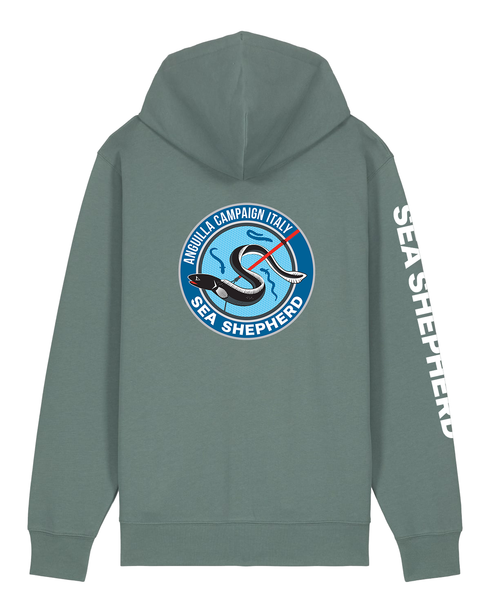 Anguilla Campaign - Felpa con Cappuccio e Zip Unisex Regular Fit